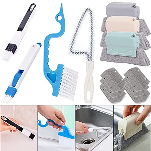 Window Track Cleaner, 13-Piece Sill and Crevice Cleaning Brush Kit