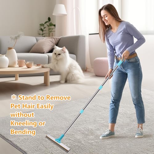 2-in-1 Carpet Rake for Pet Hair, 54" Adjustable Handle - view 4