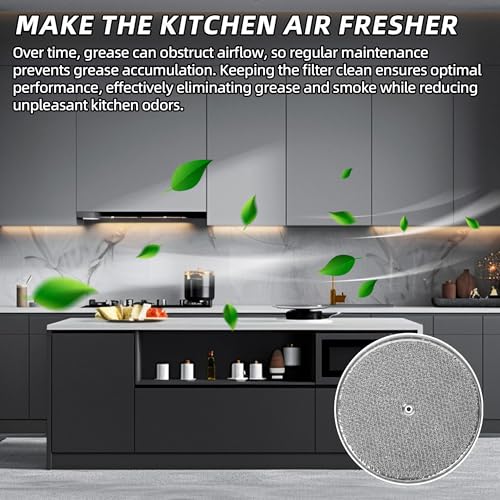 (3-Pack) 9-1/2" Round x 3/32" Aluminum Grease Filters with Center Hole, Range Hood Filter, Kitchen Exhaust Fan Filters Replacement - view 5