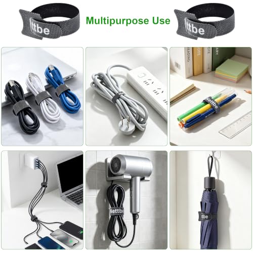 60 PCS 6 Inch Adjustable Cable Ties, Reusable Cord Management Straps - view 5