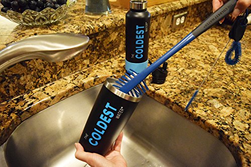 Bottle Brush - Long Handle 3 in 1 Cleaning Kit for Stainless Steel Water Bottles, Lids, Straws. Tumblers, Coffee Mugs & Baby Bottles - Perfect Cleaner for Narrow Neck Bottles - view 4