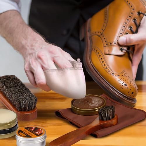 13Pcs Leather Boots Polish Wax Kit, Complete Shoe Shine Kit Leather Cream - view 4