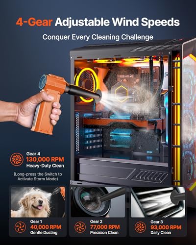 Compressed Air Duster, 130,000RPM Ultra-Powerful Electric Air Duster - view 4