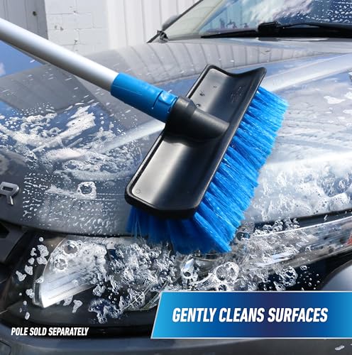 Professional Lock-On HydroPower 10” Bi-Level Soft Wash Brush, Compatible with Waterflow Poles, Outdoor Cleaning Supplies, Great for Patios, Siding, Windows, Cars, and Boats - view 2