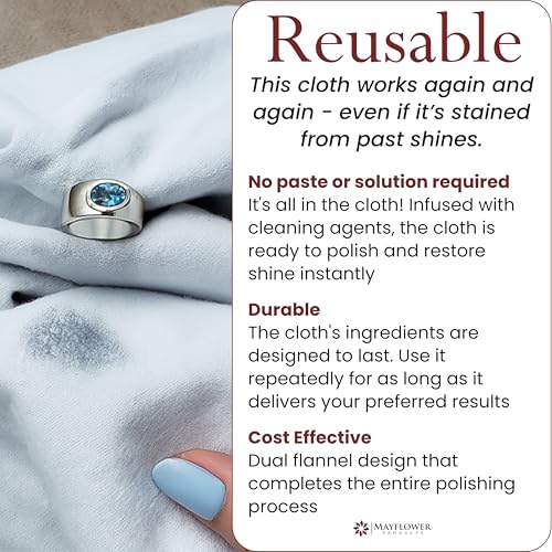 Pro Size Polishing Cleaning Cloth Made in USA for Gold, Silver, Platinum. Pure Cotton Eco Friendly Tarnish Remover Cleaner Large 11 x 14 Inch. Shines Jewelry Like New. Cleans Coins Watches Silverware - view 5