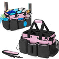 Large Professional Cleaning Caddy with Detachable Divider, Pink