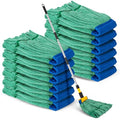 6 Pcs Large Microfiber Tube Mop Heads 18 Oz Looped End,Green