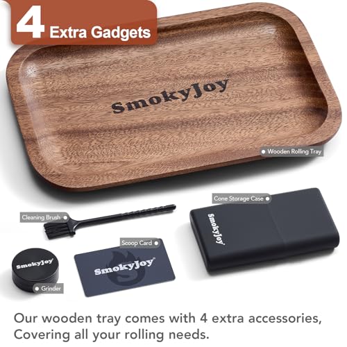 Wooden Rolling Tray Set, 10.8 Inch Walnut Wood Trays Bundle - view 3