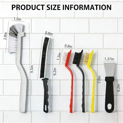 Crevice Cleaning Brush Set (12 Pack) – Hard Bristle Gap Cleaning Tool for Window Tracks, Grout & Bathroom Corners – Thin Deep Cleaning Brush for Kitchen Sink, Sliding Door Tracks & Tight Spaces - view 5