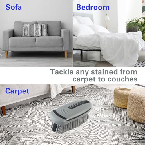 Carpet and Upholstery Cleaning Brush,Carpet Scrubber Stiff Bristle Detailing Scrub Brushes,Interior Leather Brush for Car and Home (Gray) - view 5