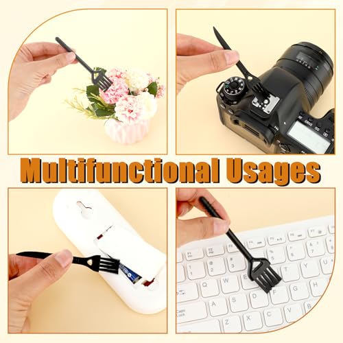 6 Pcs Mini Keyboard Cleaning Brushes Computer Brush Portable Cleaning Kit Antistatic Small Cleaner Multi-Function Brush Dust Clean Brushes for Camera Narrow Spaces (Black) - view 3