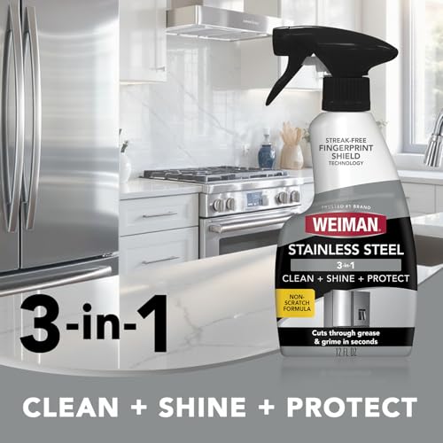 Stainless Steel Cleaner & Polish Kit, 3 Piece - Spray, Wipes & Cloth, Anti-Fingerprint, Removes Grease, Water Spots, Streaks & Residue, Polishing Cleaner Safe for Appliances, Sinks & Grills - view 2