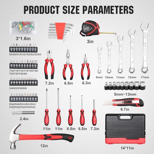 75-Piece Home Tool Kit, General Household Hand Tool Set with Case - view 3