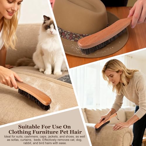 2 Pcs Lint Brushes for Clothes with 100% Soft Horse Hair Bristle - view 6