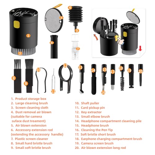 20-in-1 Laptop Phone Screen Earbud Cleaning Kit, Keyboard Cleaner Kit - view 4