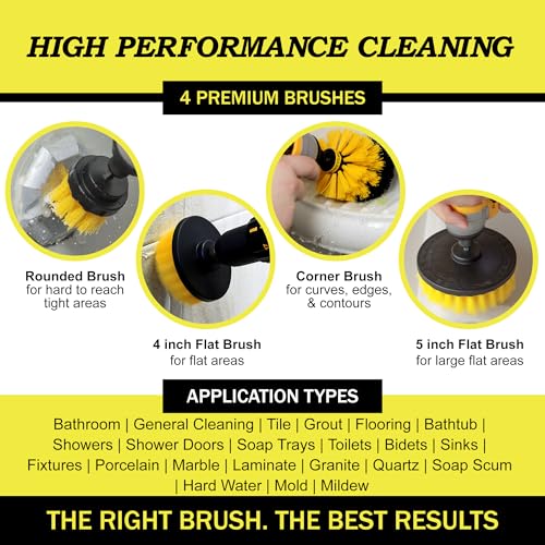 Electric Nylon Drill Brush Attachment Set for Bathroom Cleaning - view 2