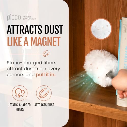 Picco 360 Double-Sided Duster, White, 1 Short Handle, 23 Refills - view 5