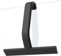 Shower squeegee with built-in hook, 10-inch black, award-winning design, all-one-piece soft-touch silicone, for glass door, bathroom, window, mirror, tile wall, car