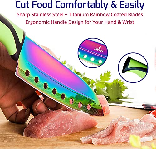 Kitchen Knife Set, 5 Blades, Red Handle | Red Rack - view 3
