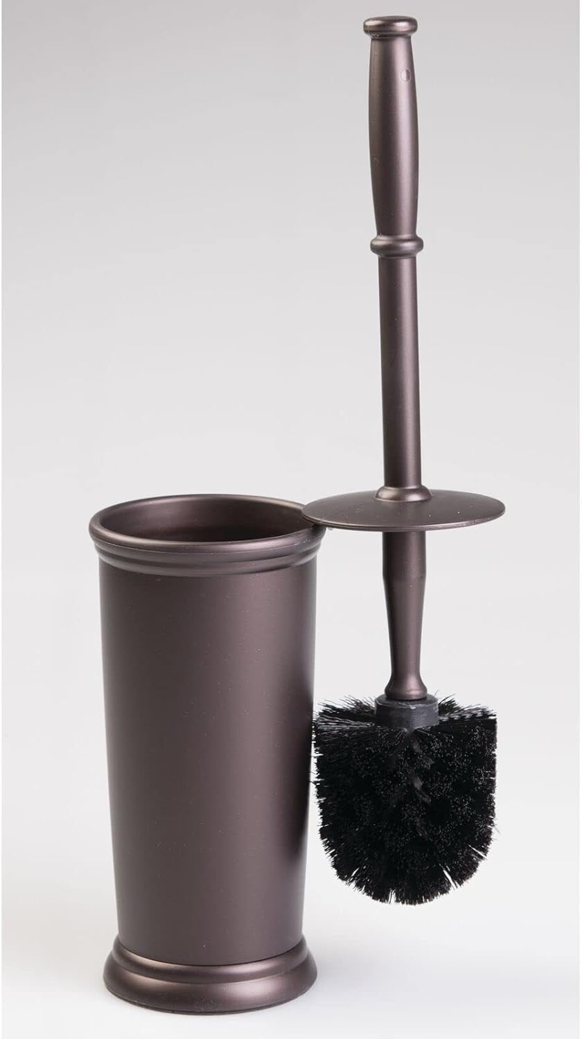 Toilet Bowl Brush and Holder - Covered Bathroom Toilet Brush - Standing Toilet Bowl Scrubber in Modern Holder - Compact, Space Saving, Deep Cleaning Brush for Toilet - Hyde Collection - Bronze - view 7