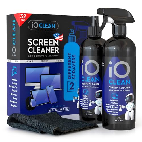 Screen Cleaner Spray (16oz+16oz) – Cleaning Kit for LCD LED OLED TV
