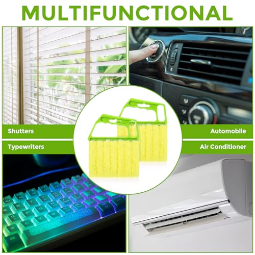 2-Pack Microfiber Blind Cleaner Tools - 7-Finger Washable Duster for Venetian Blinds, AC Vents, Fans & Wood Surfaces - Flexible Head with Non-Slip Handle - view 5