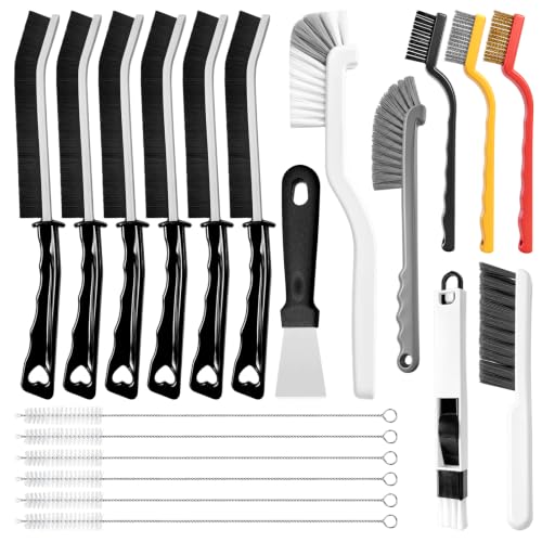 20 Pcs Crevice Cleaning Brush,Multifunctional Grout Brush and Straw Brush
