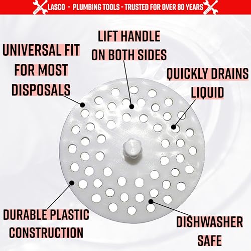 02-4021 White Plastic Disposal Sink Strainer Fits Most - view 2