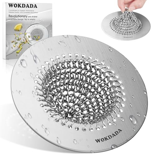 Reversible Kitchen Sink Drain Strainer, Anti-Clog Flat Edge Design