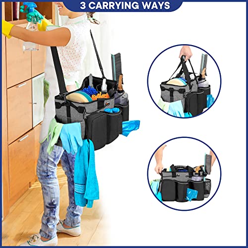Large Professional Cleaning Caddy with Detachable Divider, Black - view 3