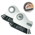 2 in 1 Groove Cleaning Brush, 2025 New Window Track Cleaning Tools, Multifunctional Bristle Crevice Brush with Hidden Scraper for Sliding Door Track Window Seal (Gray 2pcs)