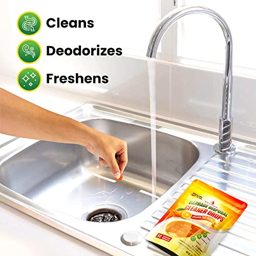 Garbage Disposal Cleaner and Deodorizer Drops- [[50-Count]] Orange Zest Scented Kitchen Sink Freshener Pods & Drain Odor Eliminator Disposer Care Balls - view 6