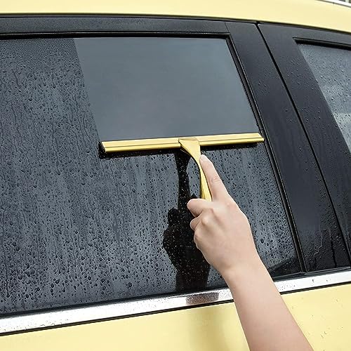All-Purpose Shower Squeegee for Shower Doors, Bathroom, Window and Car Glass - Brass, Stainless Steel, 12 Inches - view 6