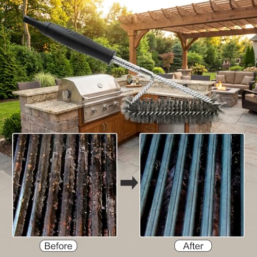 Grill Brush and Scraper - 17" Heavy Duty Stainless Steel BBQ Cleaner for Outdoor Grill, 3-in-1 Safe Wire Brush with Powerful Scraper for Gas, Charcoal, and Grilling Grates - view 6