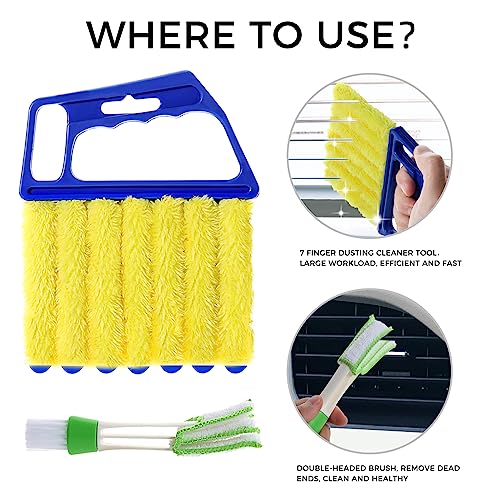 Blind Cleaner Duster Tool, 4Pcs Washable 7-Finger Venetian Window Duster - view 2