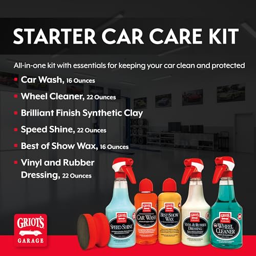 Starter Car Care Kit, Vehicle Detailing Set, Includes Car Wash, Wax, Vehicle Detailer, Wheel Cleaner, Clay Bar, Vinyl and Rubber Dressing, 11131 - view 2