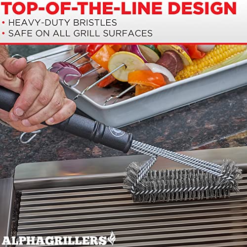 Grill Brush. Rust Proof Bbq Cleaning Scraper Accessories. Safe Stainless Steel Wire Bristle Grilling Cleaner Tools for Outdoor Barbecue Set, Incl Gas, Charcoal, Weber. Grill Brushes - view 5
