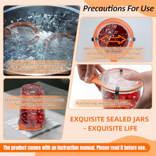 2 Pack Canning Jars Sourdough Starter,Wide Mouth Glass Storage Container - view 6