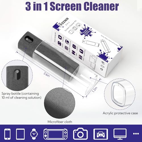 50 Pack Screen Cleaner 3-in-1 Screen Cleaner Spray and Wipe Built-in Cleaning Solution Touchscreen Mist Cleaner for All Car Screen Phone Laptop iPad TV Monitor,Gray - view 2