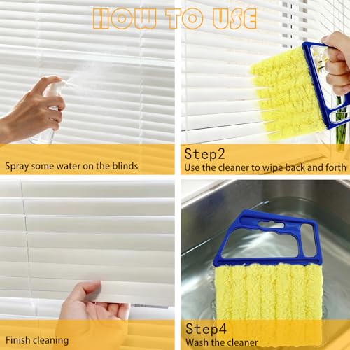 2 Pcs Blinds Cleaner Duster Tool 7 Finger Microfiber Washable Blind Cleaner - view 4