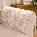 Couch Arm Covers Set of 2, Anti-Slip Armrest Covers (Beige Floral, 24"×21")