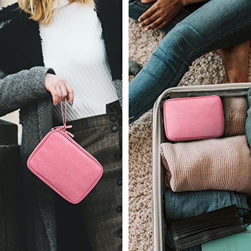 Cable Organizer Bag Travel Case for Electronics (Large, Dark Pink) - view 7