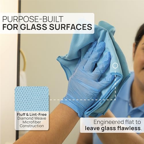 Claro 2 Step Glass Cleaning Cloth 8-Pack – Green Wet & Blue Dry Microfiber Towels Cleaning for Windows, Mirrors & Glass - Streak and Lint Free Cloth for Home, TV, Shower - Machine Washable - view 3