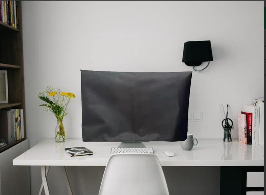 Computer Monitor Dust Cover Anti-Static Dustproof Protective Cover for LCD/LED/HD Panel Case Computer Sleeve Compatible with PC, Desktop and TV (24inch,Black) - view 5
