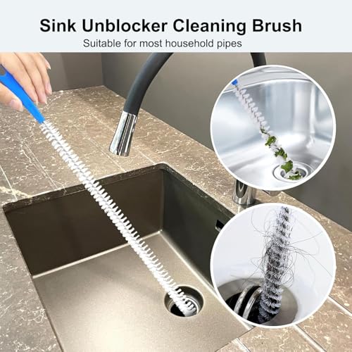 Drain Cleaning Brush 2pack,Clog Remover 23.6inch,Drain Hair Remover Tool - view 2