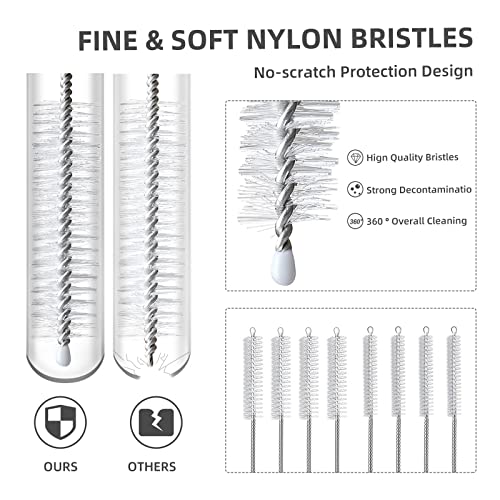 Straw Cleaner Brush Set, 8-Piece Long Cleaning Brush for Straws on Tumbler, Water Bottle, Sippy Cup, and Pipes, Tubes or Hummingbird Feeders - view 3
