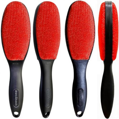4-Pack Red Color Velvet Lint Brush for Clothes Furniture Couch, Pet Hair Remover, Reusable Double Sided Fabric Brush - view 7