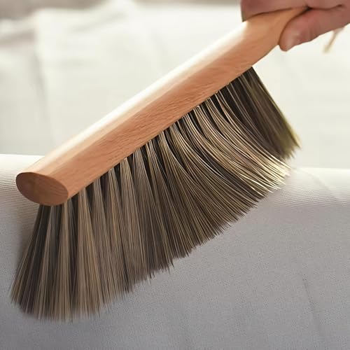 Soft Bristle Bench Brush Wooden Handle for Shop Bed Sawdust 14" Long Brown - view 4