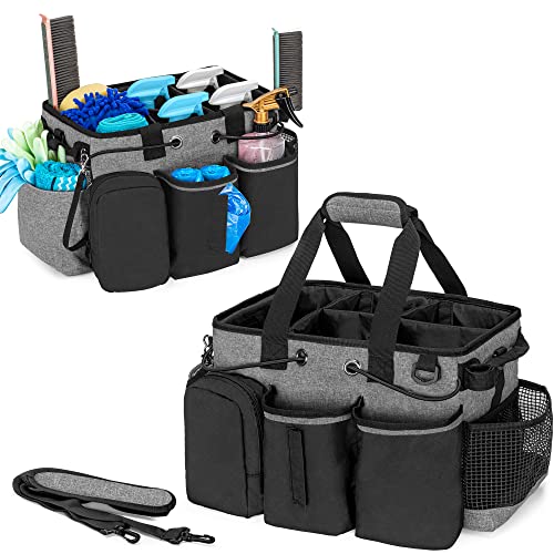 Large Professional Cleaning Caddy with Detachable Divider, Black