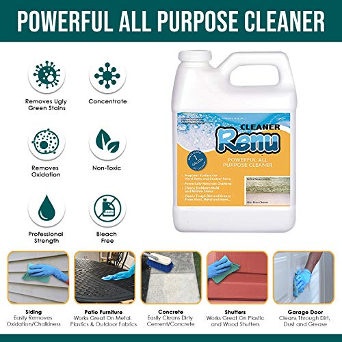 Renu Universal House Wash-Incredible Coverage Of 2000+ SF | Removes Stains, Oxidation & More | Ideal For Vinyl Siding, Decks, Fences, Pavers & Outdoor Fabrics | Surfaces Stay Clean for up to 3 Yrs. - view 5